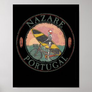 Poster Surfeur Nazaré I Portugal Rétro I Surf I Nazaré