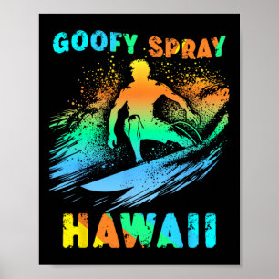 Poster Surfing Californie Drôle Pied Goofy Graphique Surf