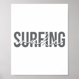 Poster Surfing sillage Wakesurf Planchiste de sillage Bat