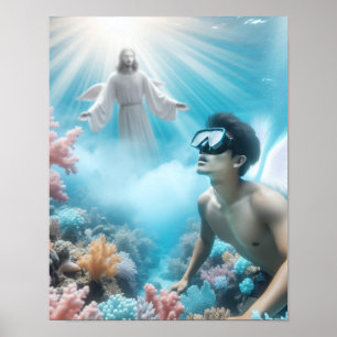 Poster Surprise de snorkeler