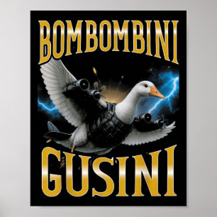 Poster Surreal Italian Brainrot meme Bombombini Gusini Fu