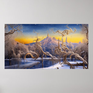 Poster Surreal Moderne et Abstraite région des merveilles