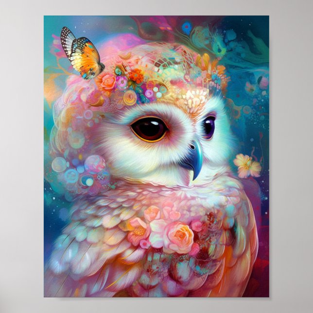 Poster Surreal Owl Imaginaire Art (Devant)