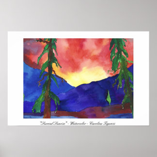 Poster "Surreal Sunrise" - Aquarelle - Caroline Tigeress