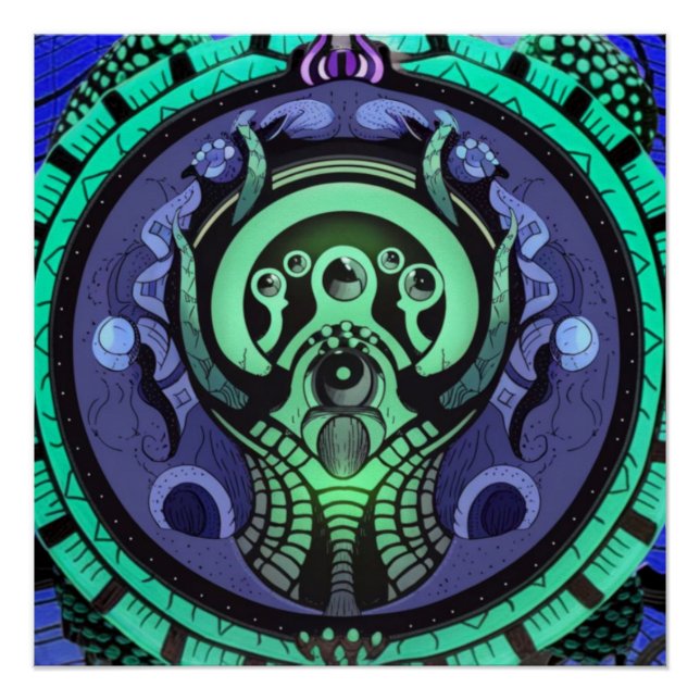 Poster surréaliste brillant Xenomul Gateway (Devant)