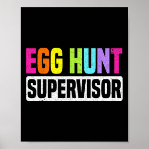 Poster Surveillant de chasse aux œufs Maman fête drôle de