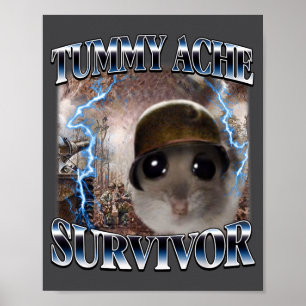 Poster Survivant des Maux de Ventre Hamster Mème Drôle Ci