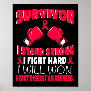Poster Survivant Je Lutte Contre Maladie de Coeur Dur Sen
