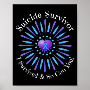 Poster Survivant Suicide J'Ai Survécu Ainsi Peux-Tu Homme