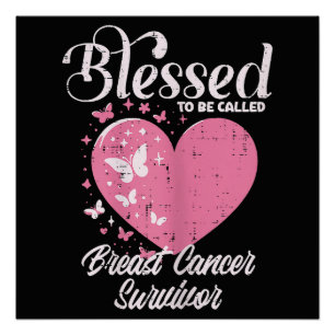 Poster Survivante du cancer du sein bénie chrétienne