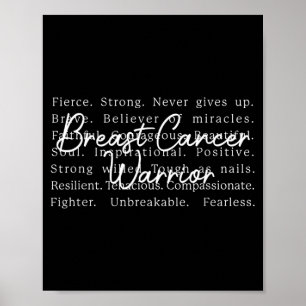 Poster Survivante du cancer du sein, sensibilisation, sou
