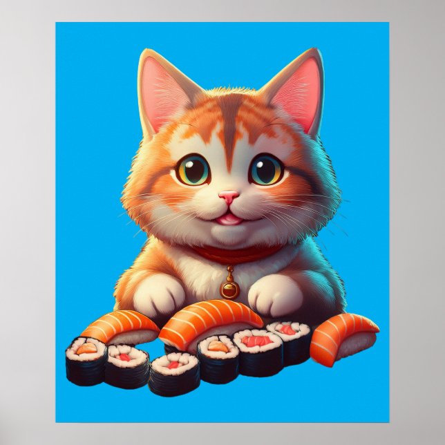 Poster Sushi Cat (Devant)
