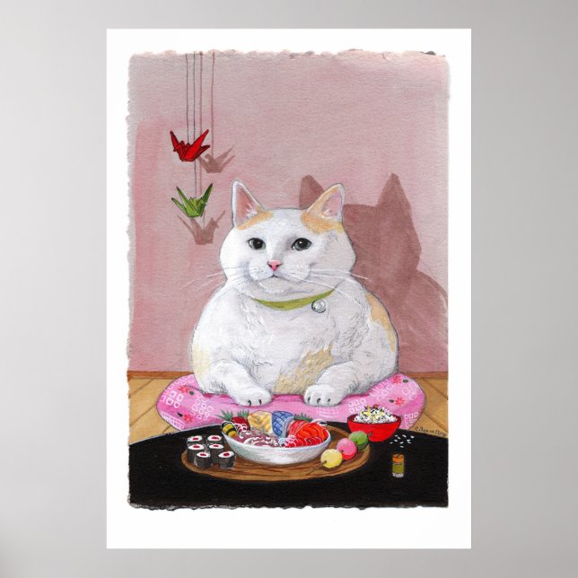 Poster Sushi Cat Sashimi Sweetie Imprimer (Devant)