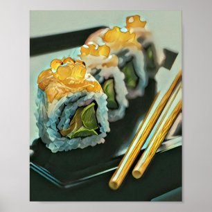 Poster Sushi japonais