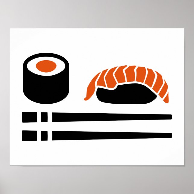 Poster Sushi sashimi bâtons (Devant)