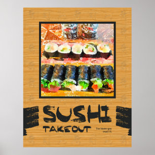 Poster Sushi Takeout Vous Savez Que Vous Voulez It Japona
