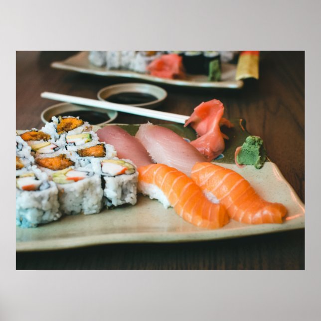 Poster Sushi Yam Maki Rolls Aliments Asiatiques (Devant)