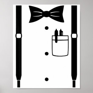 Poster Suspenders de nœud papillon Costume de Carnaval de