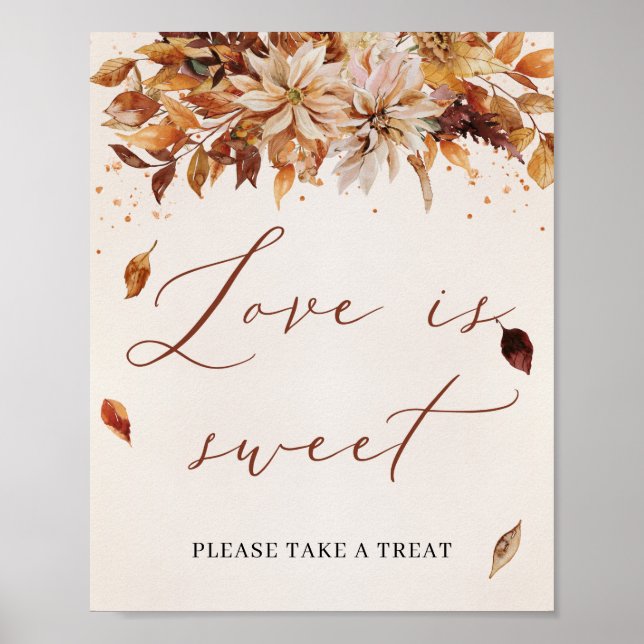 Poster Sutumer Fleurs Boho Marigold Love is Sweet Sign (Devant)