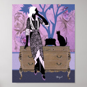 Poster Suzanne dans pourpre et bleu