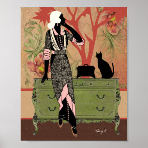 Poster Suzanne en Orange & Vert