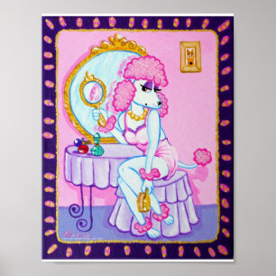 Poster Suzette la copie rose de caniche