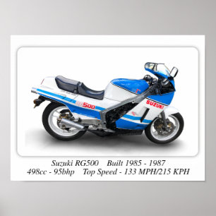 Poster Suzuki RG500 "Gamma" Classic Motorcycle - A3 Print