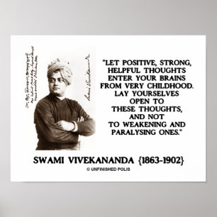 Poster Swami Vivekananda Réflexions positives et utiles