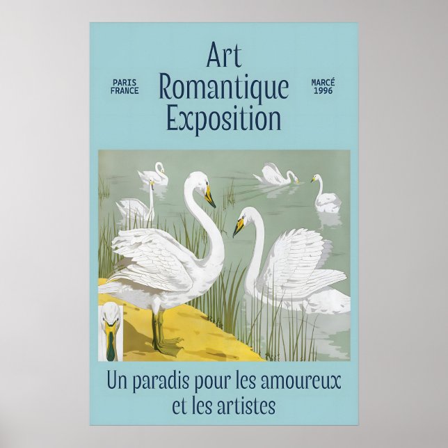 Poster Swan Art Print 1996 Paris Romantic Exhibition (Devant)