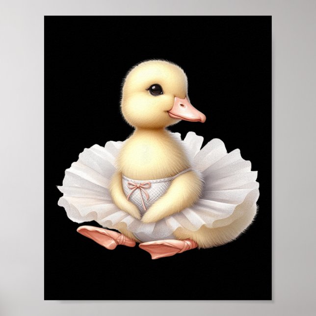 Poster Swan Ballerina Duck Dancing Ballet Aquarelle (Devant)