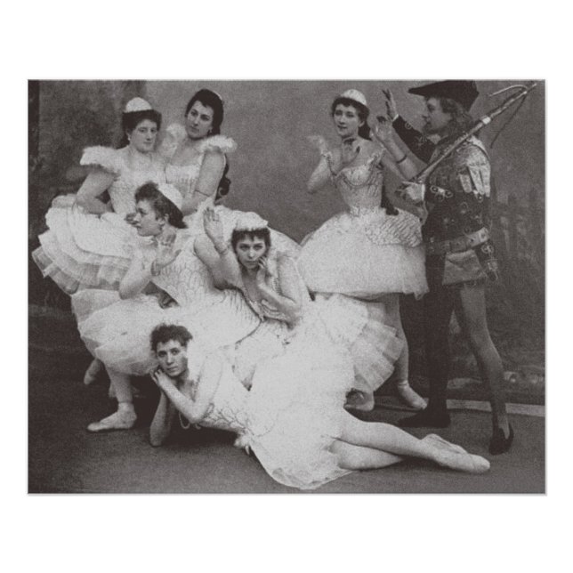 Poster Swan Lake, Mariinsky Theatre, 1895 (b/w photo) (Devant)