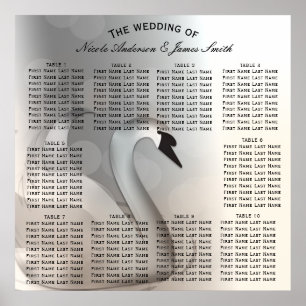 Poster Swan Princess Elegant Wedding Table Seat