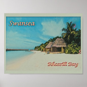 Poster Swansea - Rhossili Bay - Pays de Galles - Europe -