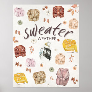 Poster Sweather Météo Automne Automne Cosy