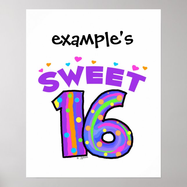 Poster Sweet 16 - créez votre propre (Devant)