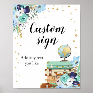 Poster Sweet Adventures panneau Voyage Douche Custom Glob