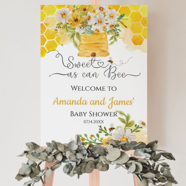 Poster Sweet as can Bee Baby shower Welcome Center P (Créateur téléchargé)