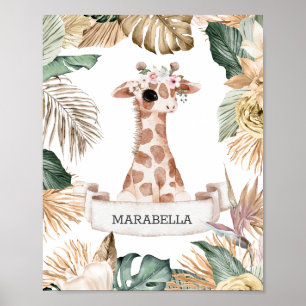 Poster *~* Sweet Baby Giraffe Jungle Plante Nursery Girl
