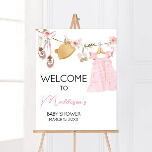 Poster Sweet Baby Girl Boho Vêtements Baby shower Bienven