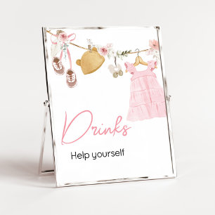 Poster Sweet Baby Girl Boho Vêtements Baby shower Boisson