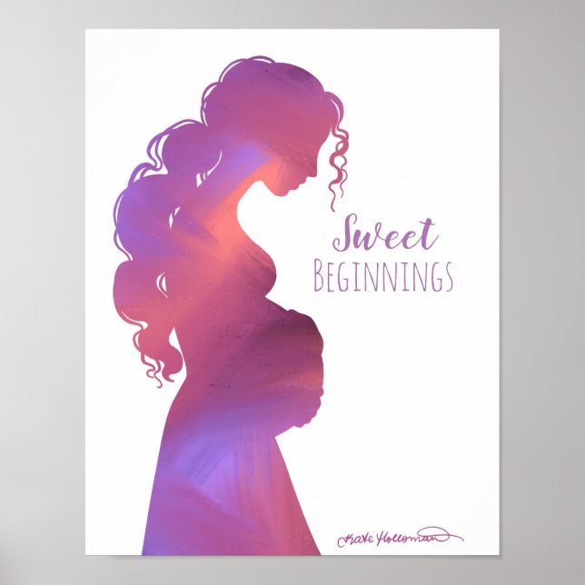Poster Sweet Beginnings - Art de maternité de grossesse (Devant)