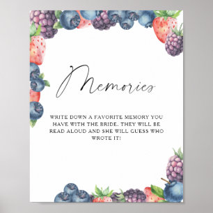 Poster Sweet berry - souvenirs avec la mariée