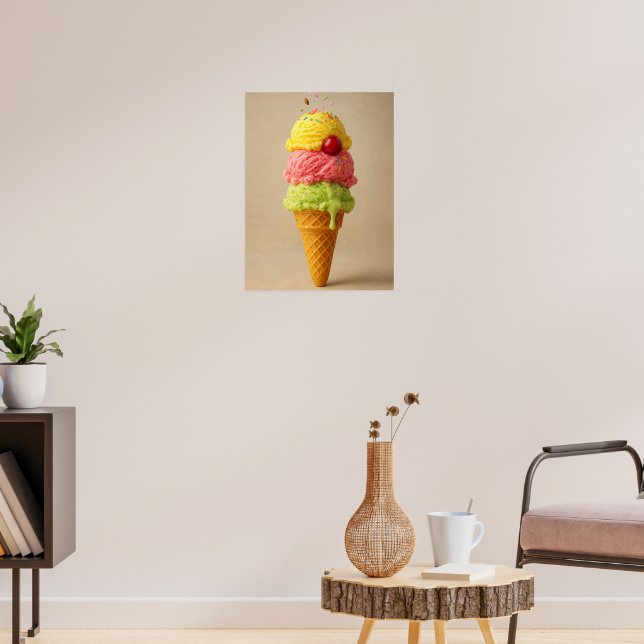 Poster "Sweet Bliss" - Ice Cream Cone Art Imprimer (Salon 3)