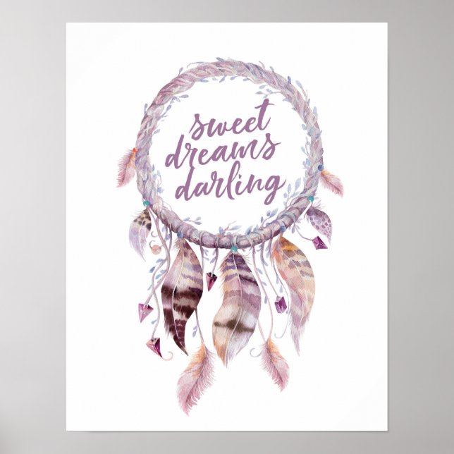 Poster Sweet Dreams Darling Dreamcatcher imprimé (Devant)