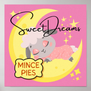 Poster Sweet Dreams et Mince Pies Girls Nursery