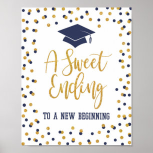 Poster Sweet Ending to a New Beginning Graduation Sign