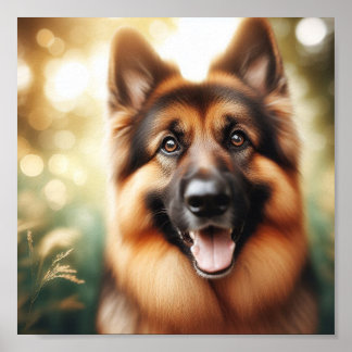 Poster Sweet German Shepherd avec un sourire brillant