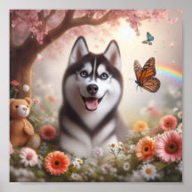 Sweet Husky avec un sourire brillant