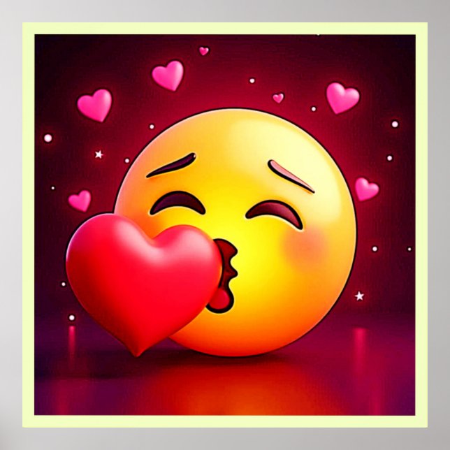 Poster Sweet Kiss Heart Emoji (Devant)
