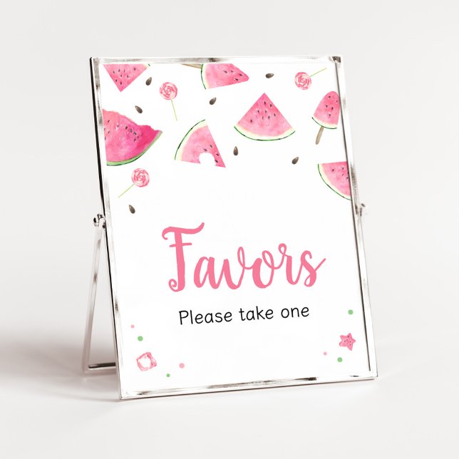 Poster Sweet Little Baby Watermelon Baby shower Faveurs (Watermelon Sweet Little Baby Shower Favors Sign)